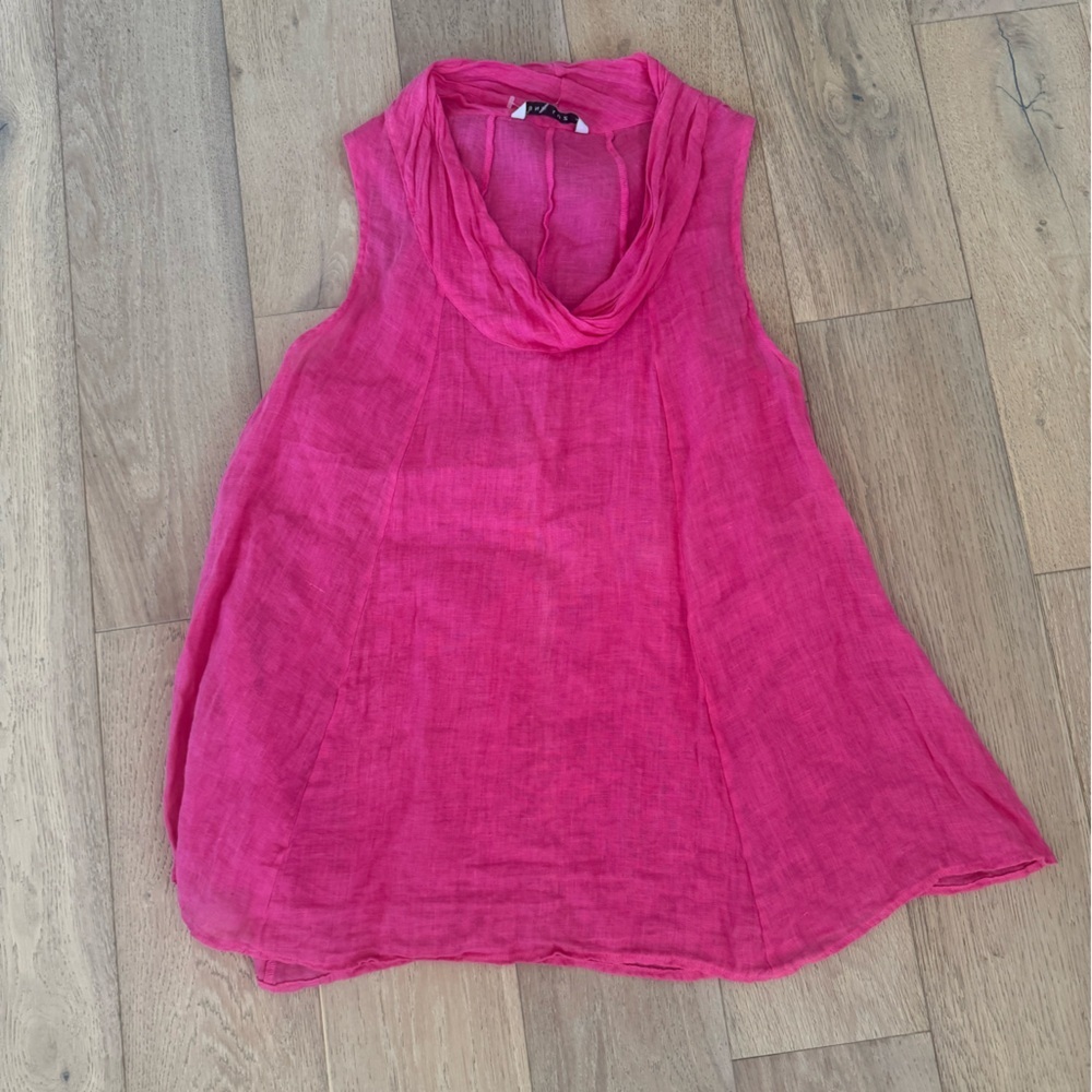 Luna Luz Womens Sleeveless Cowl Neck Top XS Pink